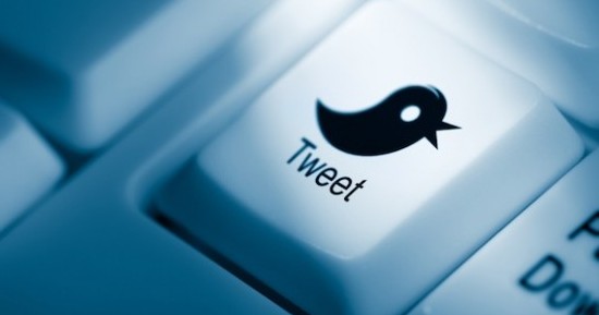 أيقونة تويتر على لوحة المفاتيح