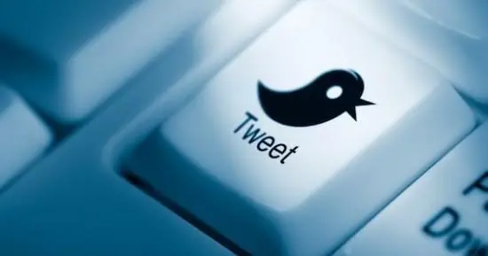 أيقونة تويتر على لوحة المفاتيح